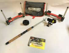 A collection of miscellaneous fishing tackle to include "Octoplus" accessories, lead weights,