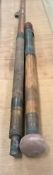 A Holbrow two piece split cane boat fishing rod with patent line guides