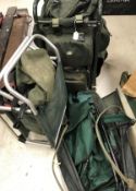 A large collection of assorted fisherman's luggage to include a JRC carry all rucksack containing