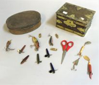 A collection of miscellaneous fishing tackle to include spinners, swivels,