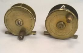 Two Army & Navy brass plate wind reels