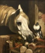 20TH CENTURY ENGLISH SCHOOL AFTER J F HERRING "Horse eating turnips and carrots with pigeon looking