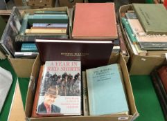 Four boxes of assorted hunting related books to include F.A.