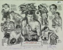 A signed poster of John H Stracey World WBC Welterweight Champion 1975