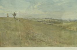 AFTER LIONEL EDWARDS "The Fernie near Billesdon Village", colour lithograph,