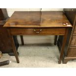 A 19th Century mahogany single drawer side table on square chamfered supports