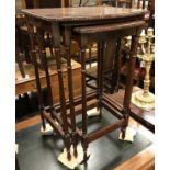 A mahogany nest of three tables,