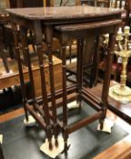 A mahogany nest of three tables,