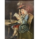 AFTER WILLIAM HOGARTH "The Politician" oil on board unsigned