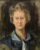 VICTOR COVERLEY PRICE (1901-1988) "Mary Coverley Price" a portrait study head and shoulders oil on