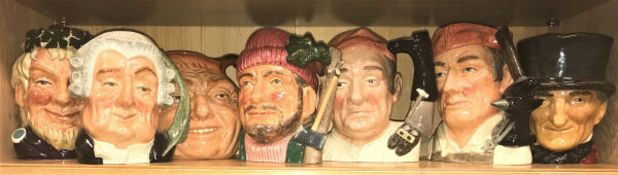 A collection of large Royal Doulton character jugs comprising "Bacchus" (D6499),