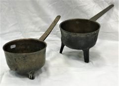 Two 18th Century bronze skillets, one by Robert Street & Co,