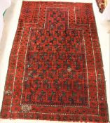 A Turkish prayer rug with red ground, approx 154 cm x 99 cm,