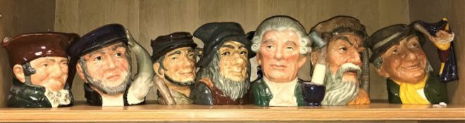 A collection of large Royal Doulton character jugs comprising "Old Charley" (D5420),