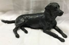 BELINDA SILLARS "Recumbent labrador" chocolate patinated bronze signed within the casting and No'd