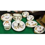 A collection of Royal Worcester "Evesham" pattern dinner wares including various serving dishes,