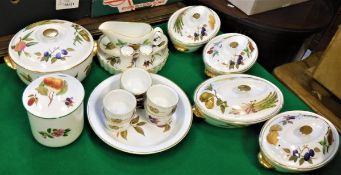 A collection of Royal Worcester "Evesham" pattern dinner wares including various serving dishes,