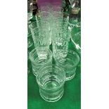 A set of four William Yeoward facet and foliate cut high ball tumblers,