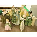 A collection of seven various Royal Doulton figurines comprising "Première" (HN2343),