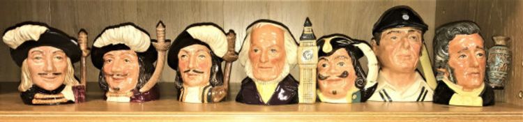 A collection of small Royal Doulton character jugs comprising "Athos" (D6452),