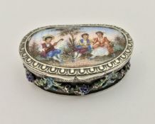 A 19th Century Austro-Hungarian silver and enamel decorated lidded box,