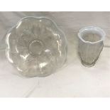 A 1930s Barolac tulip decorated vase and matching bowl