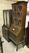 An Edwardian mahogany bureau bookcase,