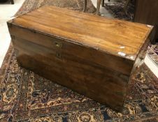 A 19th Century camphorwood and brass bound trunk