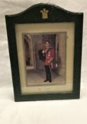 A framed and glazed photograph of Prince Charles in Military Uniform,