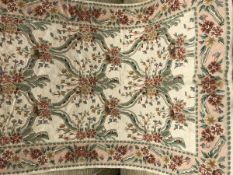 A pair of crewel work rugs,