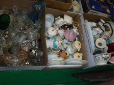 Four boxes of sundry china and glass wares