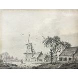 BAREND CORNELIUS KOEKKOEK (Netherlands 1803-1862) "A Country scene depicting a windmill,