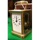 A circa 1900 brass cased carriage clock,