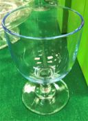 A set of twelve William Yeoward plain glass wines on circular feet CONDITION REPORTS