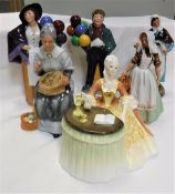 A collection of six Royal Doulton figurines comprising "Balloon Lady" (HN2935),