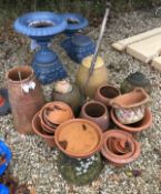 A collection of terracotta pots,