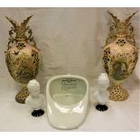 A pair of Theraud Limoges Parian ware busts,