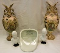 A pair of Theraud Limoges Parian ware busts,