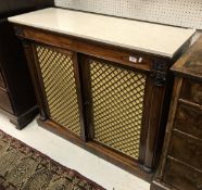 A 19th Century rosewood marble topped chiffonier