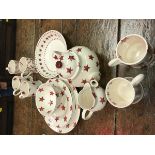 A collection of Emma Bridgewater "Red Star" pattern dinner / tea wares including teapot, cream jug,