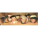A collection of large Royal Doulton character jugs comprising "Santa Claus" (D6668),