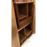 A pair of modern oak Bylaws cabinets with open shelving above drawers CONDITION REPORTS
