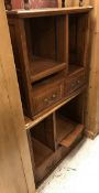 A pair of modern oak Bylaws cabinets with open shelving above drawers CONDITION REPORTS