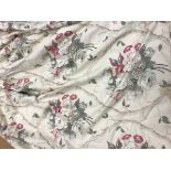 Two pairs and one single waffle style floral decorated fabric in cream,