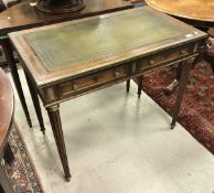 A circa 1900 French mahogany writing table in the Louis XVI taste,