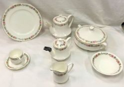 Three boxes containing a large collection of Noritake "Laureate" dinner wares and a Royal Albert