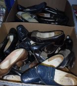 Two boxes of ladies vintage shoes