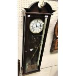 A modern mahogany cased regulator wall clock,