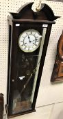 A modern mahogany cased regulator wall clock,