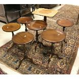 Eight various late 19th Century and 20th Century pedestal wine tables